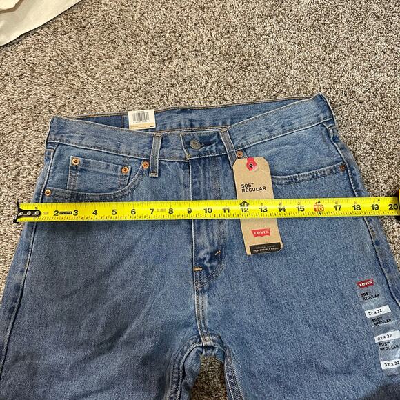 LEVI'S Men's 505 Regular Fit Jeans Size 32X32 In Light Stonewash - Picture 13 of 16